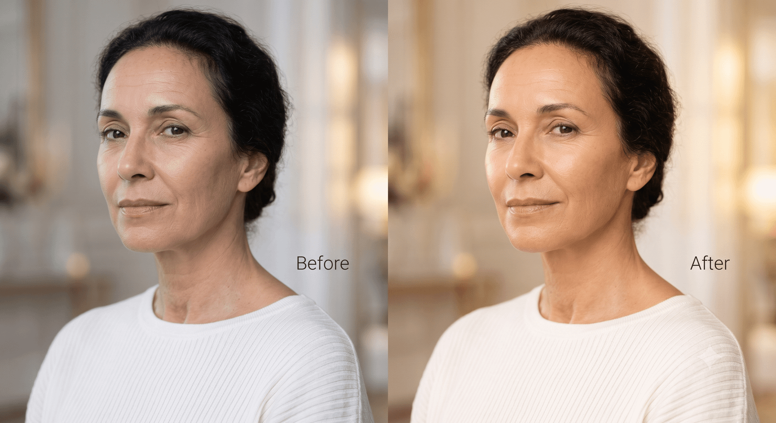 Blu light image with female